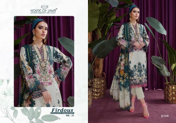 House Of Lawn Firdous Exclusive Collection 27 Lawn Cotton Designer Pakistani Suits